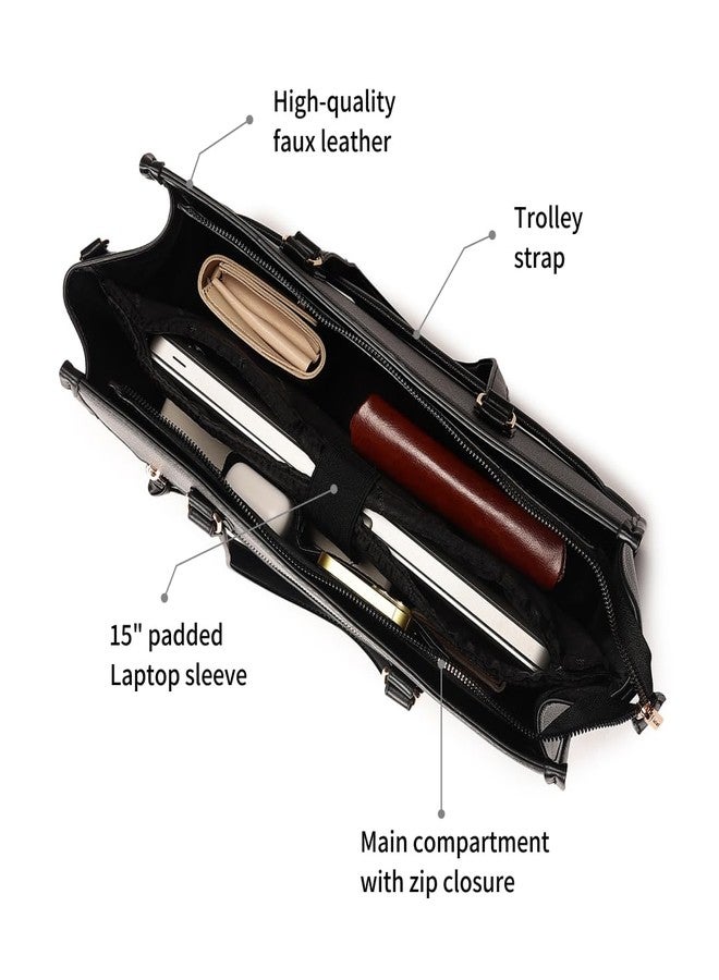 Fastrack WorkEase Structured Laptop Tote | 15" Laptop Compatibility | Made with Faux-Leather for Durability | Workwear Bags for Women | College Bags with Laptop - Image 4